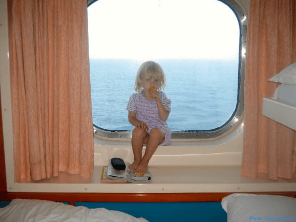 Having a window is a nice plus in a cruise ship cabin