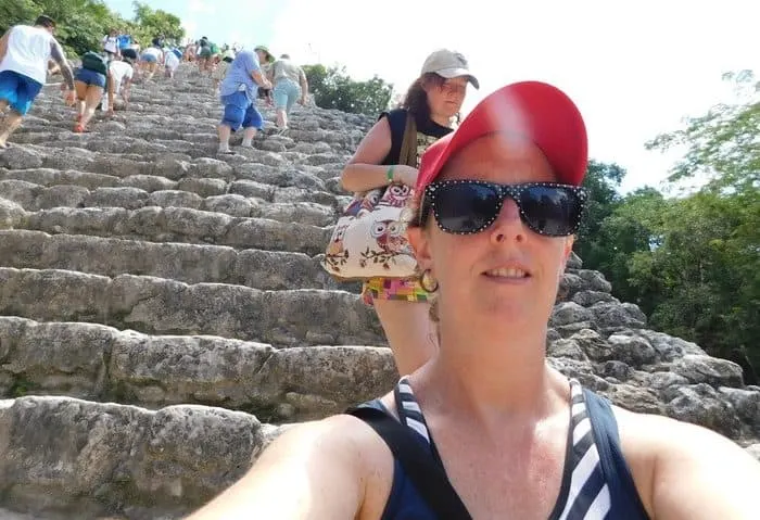 this is how far i got climbing the pyramid at coba