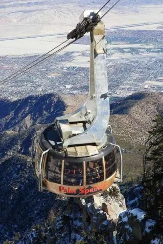 the aerial tram in palm springs ascends from the valley