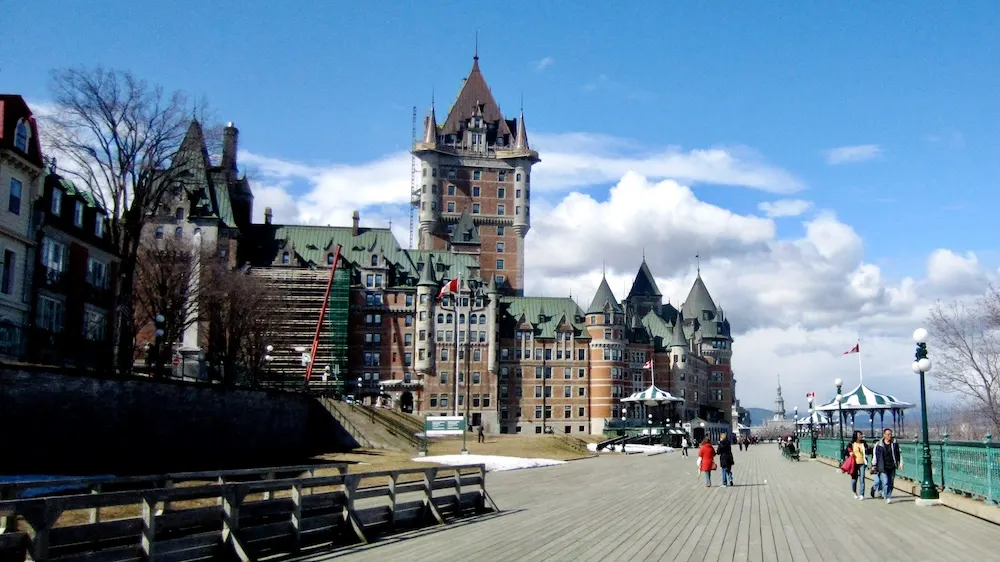 Quebec City: A TrÉS Bon Winter Weekend Destination With Kids A view of the castle-like château frontenac from the old town's promenade.