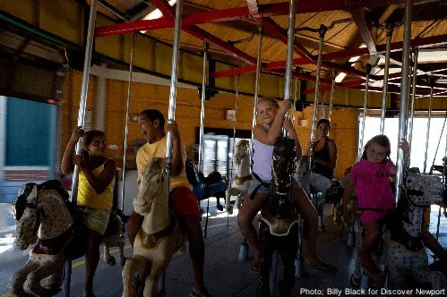 the carousel at easton beach in newport