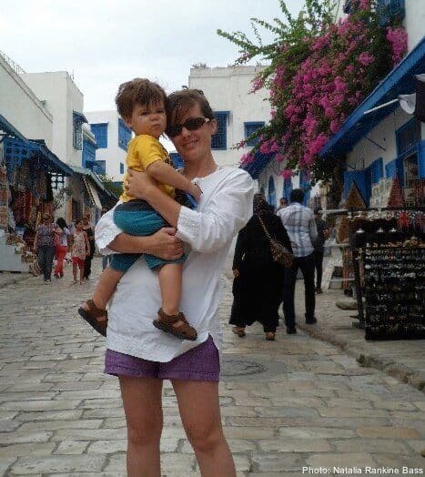 single parent and her toddler son traveling the world