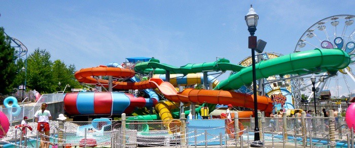 The coastline plunge slides are fast and fun
