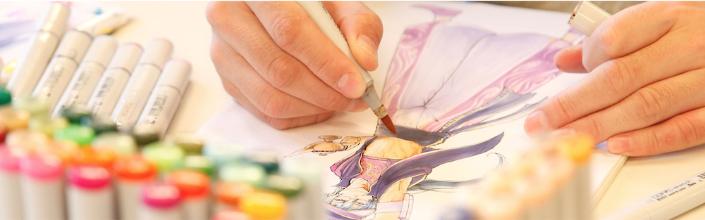 A person demonstrates manga illustrating at the museum in kyoto