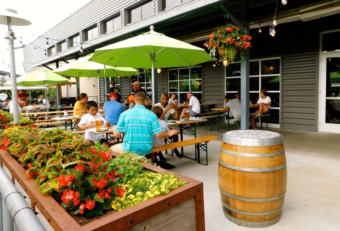 The patio at troegs taproom