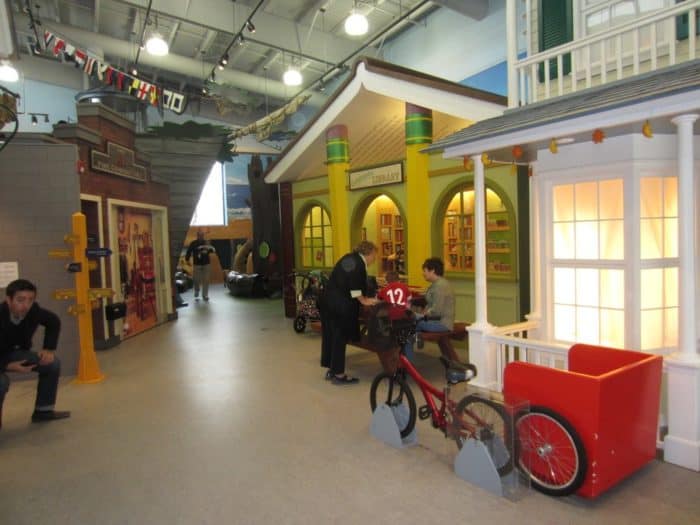 the childrens museum of the east end is all about pretend play, like this mock up of a main street