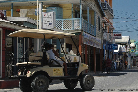 Golf carts are the way to travel in ambergris caye