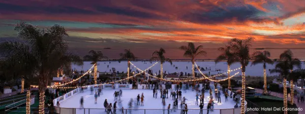 Discover The Best Local Christmas Activities Across The U.s. holiday ice skating beachside at the hotel del coronado