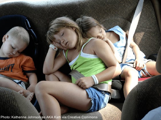 Sleep is a good way to keep car sickness at bay