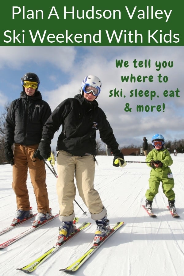 Skiing in the catskill mountains is an easy winter weekend getaway for families from nyc. Here is where to stay, where to ski and other things to do on a 2-night stay. #skiing #family #weekend #winter #newyork