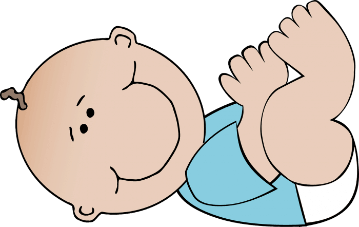 Drawing of a baby ready for a diaper change