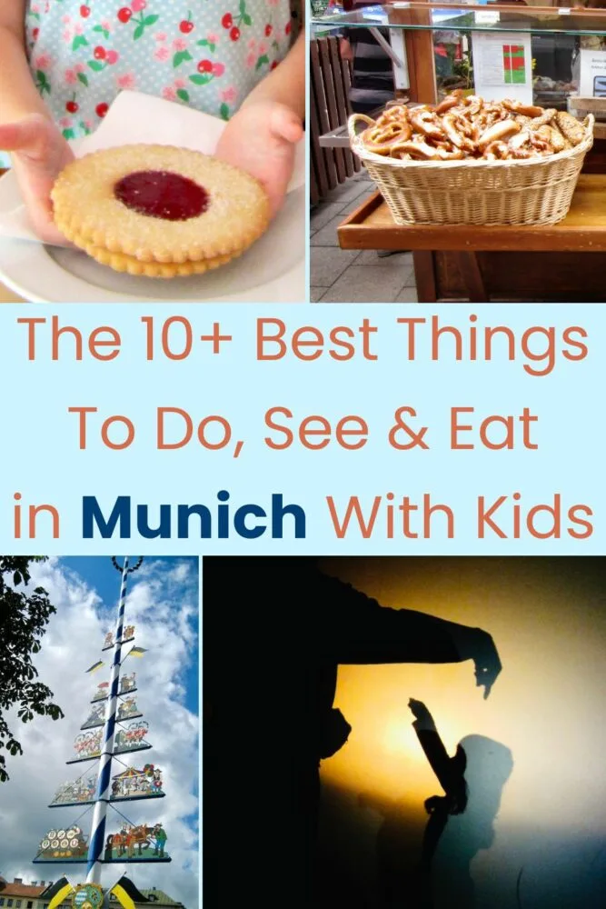 Munich: 10+ Things To Do &Amp; See That Your Whole Family Will Love Munich, germany is an easy city to explore with kids, even very young ones. Here are our 10+ favorite things to do, see and eat in this laid-back bavarian city. Picture: a raspberry jam cookie, a basket of large pretzels, a maypole and people playing as shadows.