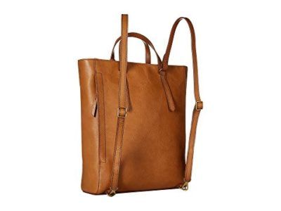 This leather bag can be a shoulder tote or backpack