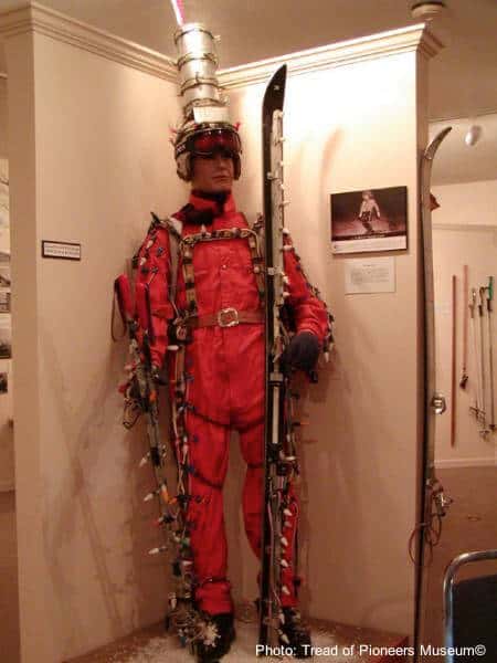 The lighted man, a night skier in steamboat springs