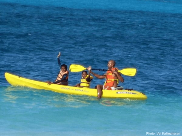 Kayaking off of providenciales