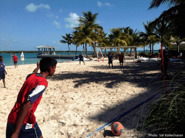 Beach soccer on grace bay, turks & caicos