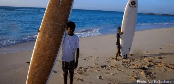 surf boards on grace bay beach