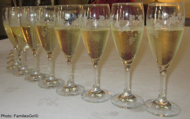 Gh martell champagne flutes in reims