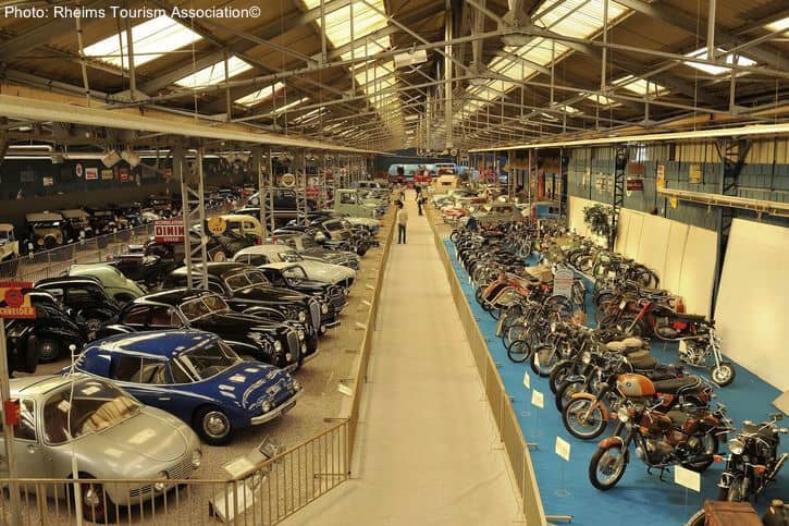 Historic cars on display a the the automobile history in reims