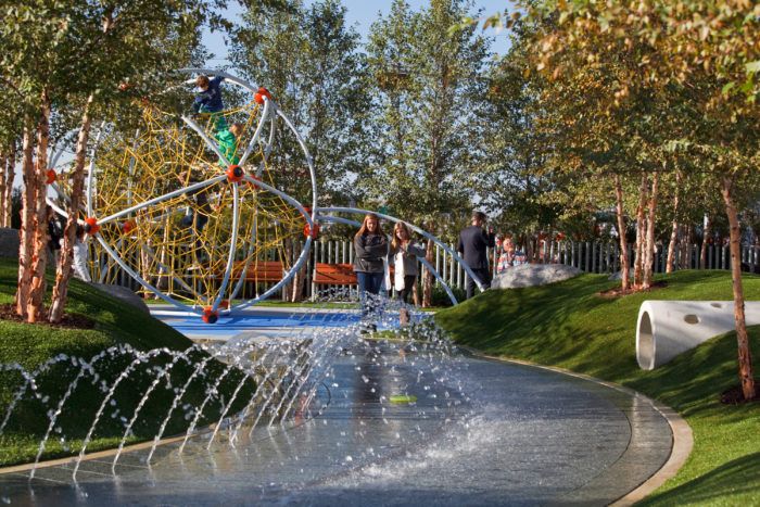 The kids play area at klyde warren park