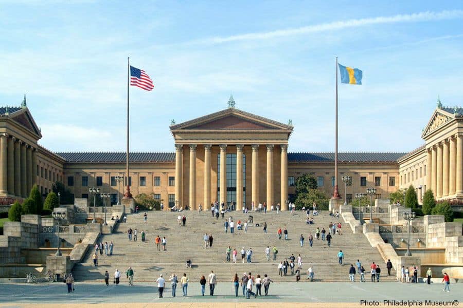 The "rocky" stairs at the philadelphia museum of art