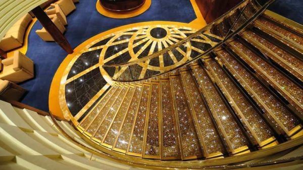 sparkly crystal stairs on the msc divina