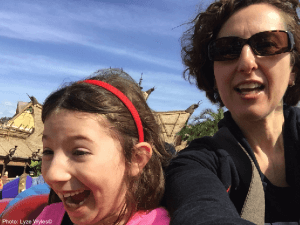 Riding aladdin's magic carpet at disney world