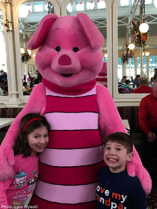 Meeting piglet at disney world