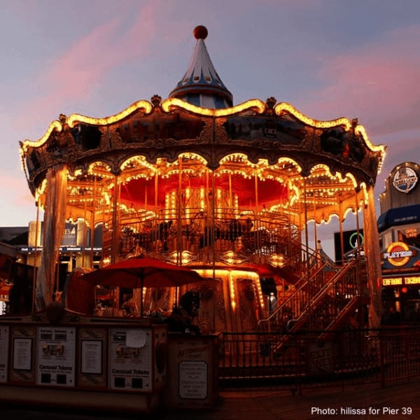 The double-decker pier 39 carousel in san francisco