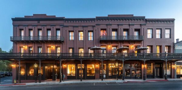 The victorian-style national exchange hotel in nevada city california is a gorgeous piece of pioneer history and a lovely place to stay for a weekend.