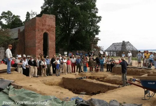 historic jamestown near williamsburg is still an active dig site.