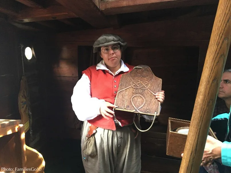 a jamestown settlement interpreter talks about nautical instruments