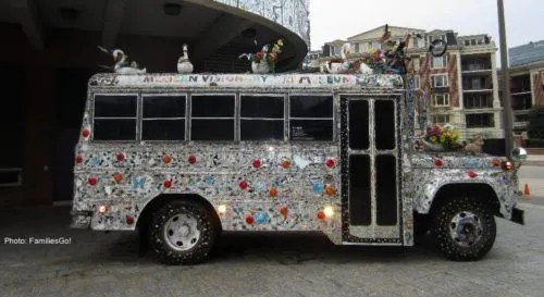 the bus outside of the avam in baltimore