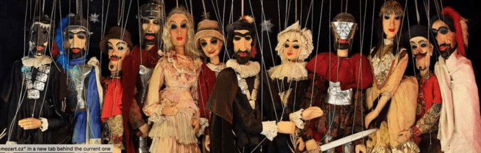 String puppets from the czech marionnette theatre