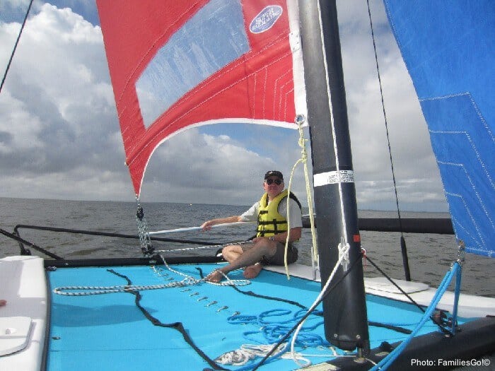 Sailing on the bay on the outer banks
