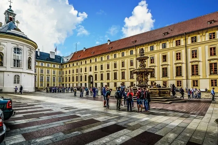 the courtyard of prague castle