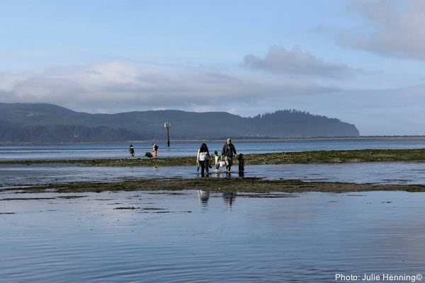 Clamming in girabaldi on the oregon coast during a road trip with kids.