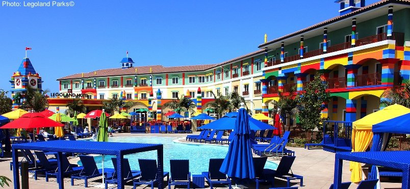 the pool at the Legoland Hotel, California