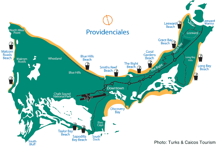 A map of turks and caicos