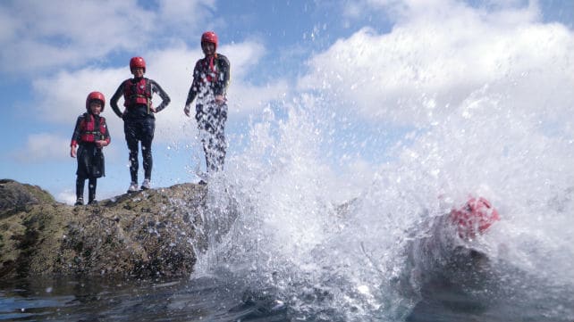 A family coasteering in wales