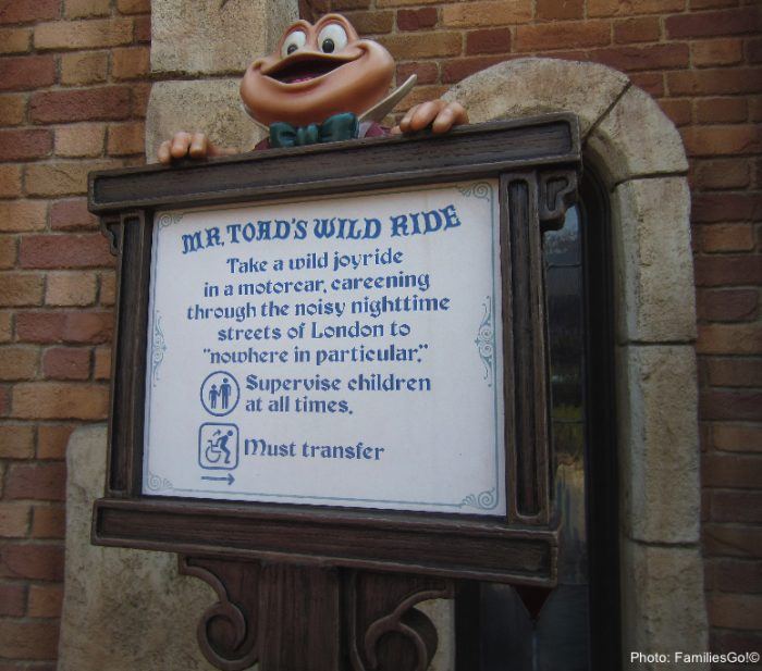 Mr toad's wild ride in anaheim