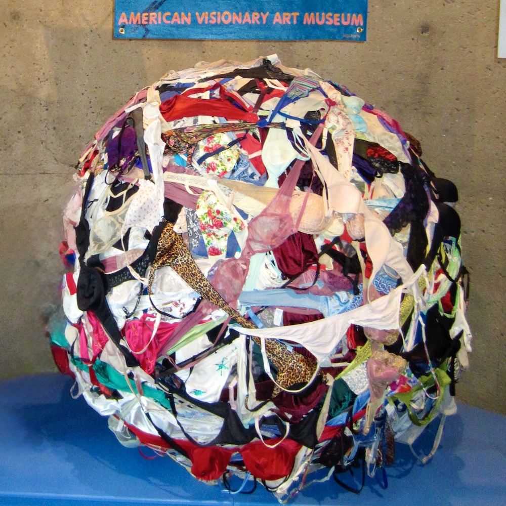 One of the most surprising things to do with kids in baltimore is to take them to the visionary art museum, where they can see a ball made of giant bras.