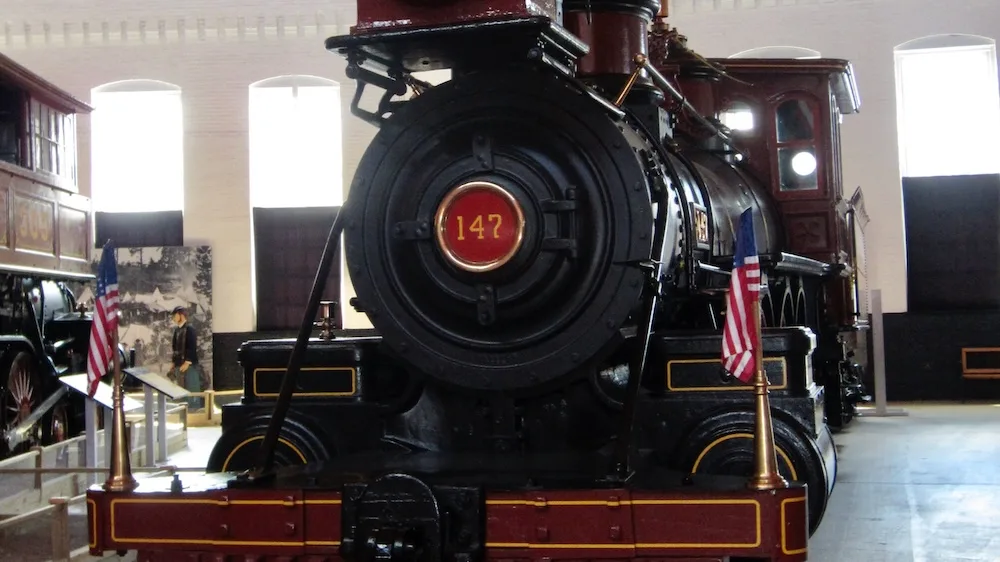 A historical train engine car at the b&o museum in baltimore
