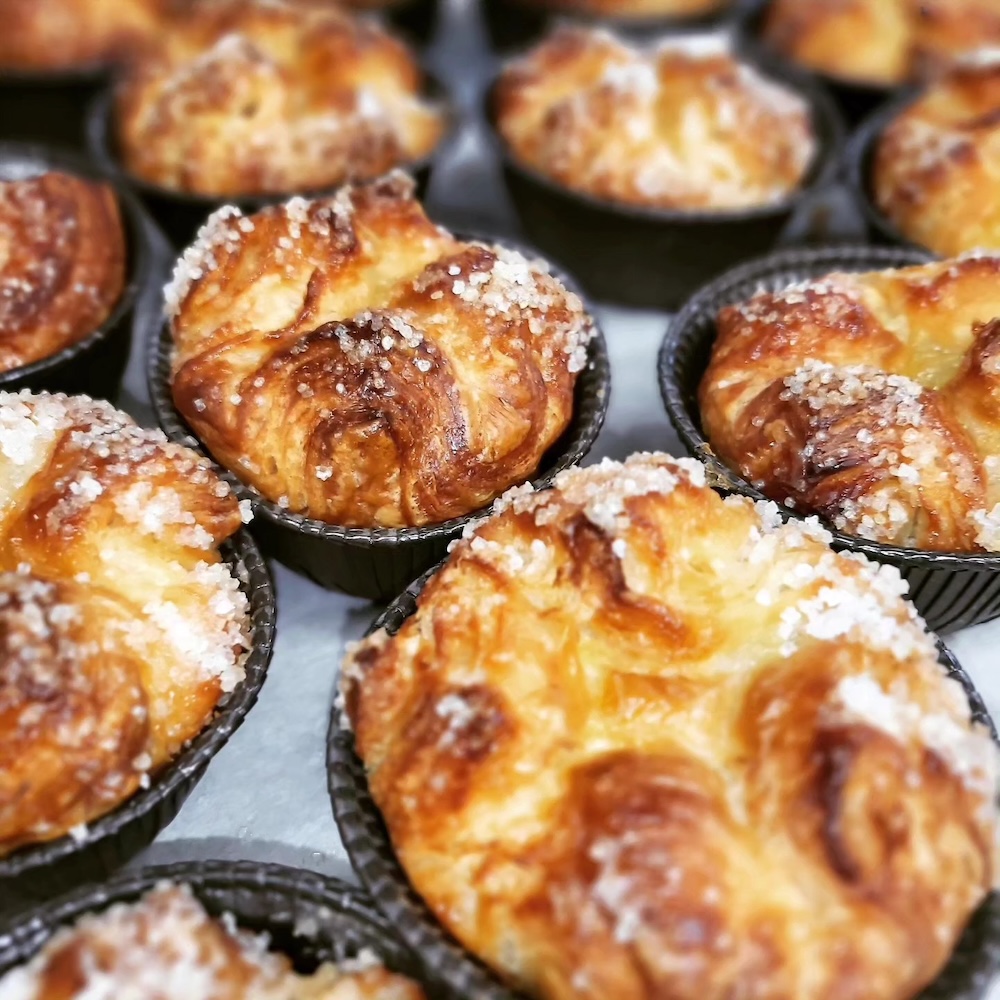 Kids love the sweet, crunchy-chewy kouign-amam at the chatham cookware café.