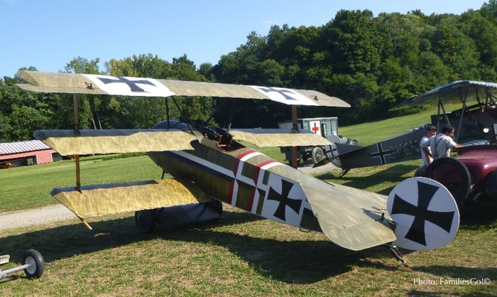 a german wwi fighter plane at the rhinebeck aerodrome