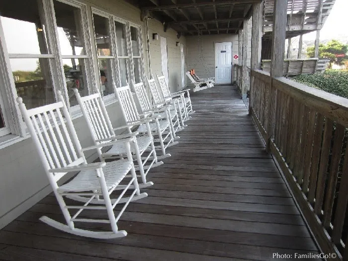 rocking chairs at the sanderling resort