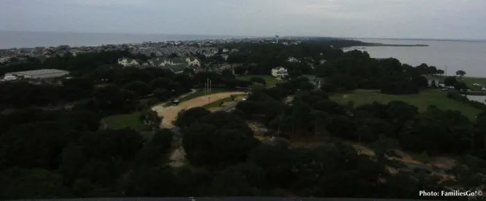 the view of the outer banks from corolla light house