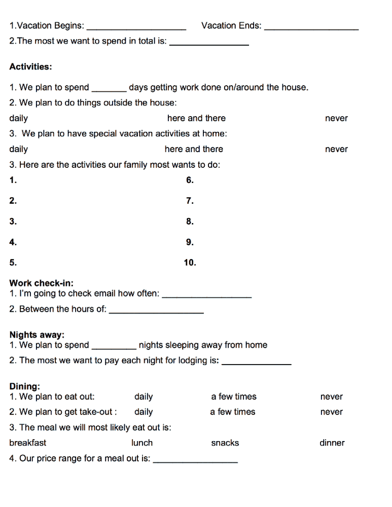 staycation planning tool