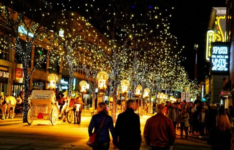 denver becomes one big festive lights display during its grand illumination in december.