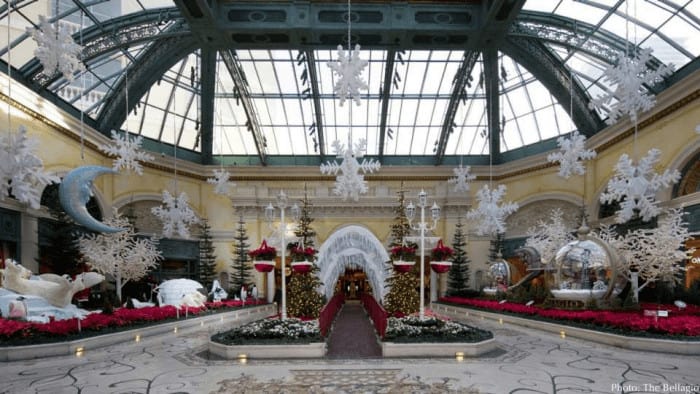 the bellagio decks its halls in las vegas